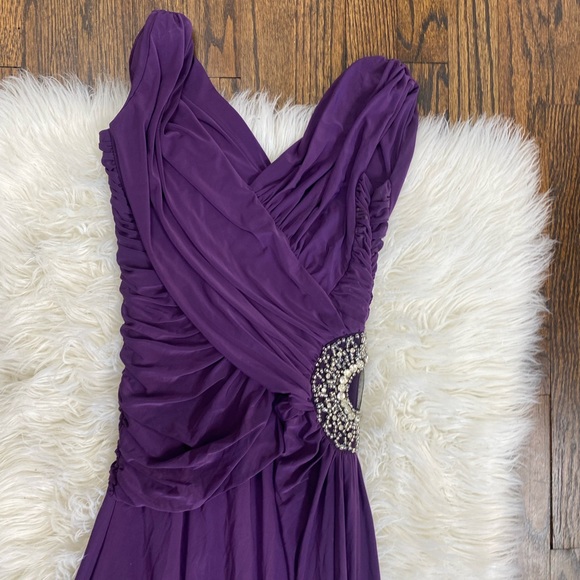 Bridesmaid Dress| Evening dress | Embellished Purple Dress - Picture 4 of 10
